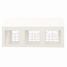 Cort, pavilion, crem deschis, 3x6 m, 6 ferestre + 2 intrari, cadru otel galvanizat, material PE 240 g/m2, rezistent la UV, apa