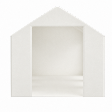 Cort, pavilion, crem deschis, 3x6 m, 6 ferestre + 2 intrari, cadru otel galvanizat, material PE 240 g/m2, rezistent la UV, apa