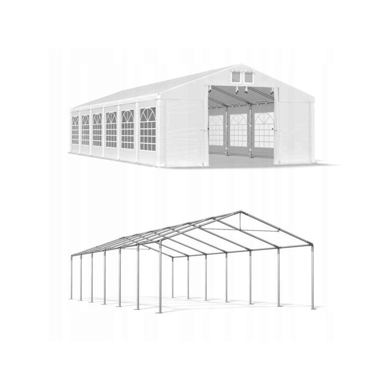 federation Indica aluminum Pavilion Cort, 6x12 m, Profesional, Cadru metalic extra stabil, 12 ferestre  laterale, Petreceri, Nunti, Evenimente