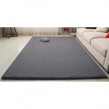 Covor Plusat, EGO-Rabbit, D Grey, 3 cm grosime, spate Anti-Derapant, 200x300 cm, microfibra de matase