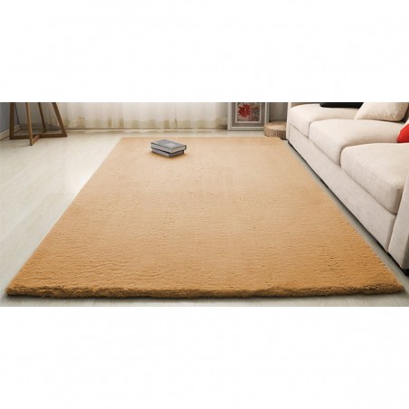 Covor Plusat, EGO-Rabbit, Kakhi, 3 cm grosime, spate Anti-Derapant, 160x230 cm, microfibra de matase