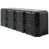 Pubela de compost cu 4 compartimente, 1600 L, 261x72x83 cm, Negru, Ego