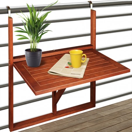 Masa suspendata pliabila din salcam solid, Acacia, 65x45 cm, Ego-Doris, pentru balcon