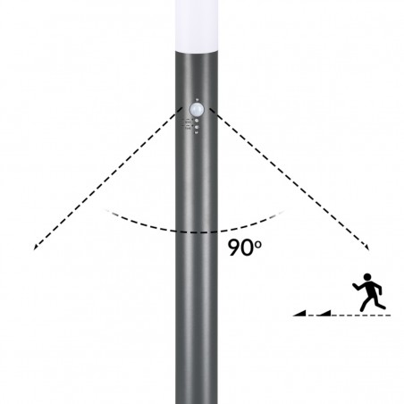 Stalp de iluminat ornamental EGO-Ivy din otel inoxidabil cu senzor de miscare, IP44, Antracit 100x11.7 cm