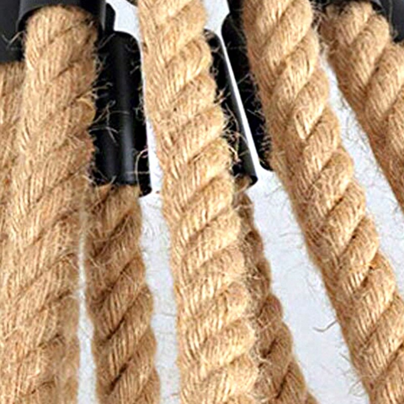 posture Case waterfall Lustra EGO SPIDER Rope, 6 socluri, E27, Bej, 220V, cablu textil tip franghie