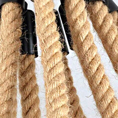 Lustra EGO SPIDER Rope, 8 socluri, E27, Bej, 220V, cablu textil tip franghie