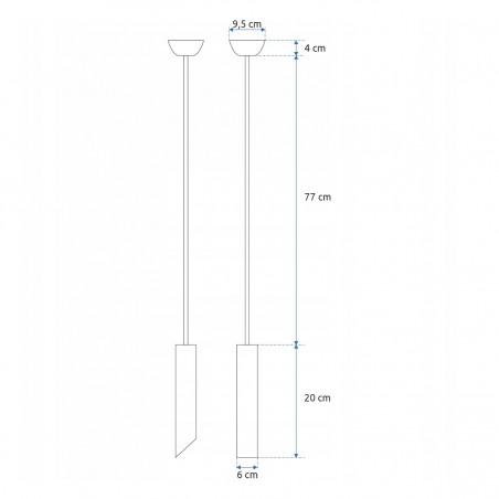 Pendul EGO Tube Cut, GU10, 20 cm, Negru/Auriu, 230V, design unic