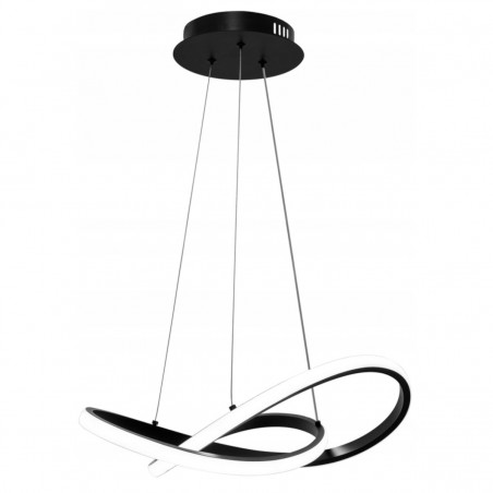 Lustra EGO Ring Irregular, diametru abajur 45 cm, LED, 40W, dimabila, telecomanda, Negru, 230V, control de la distanta