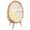 Fotoliu Ego-Atlas pentru terasa sau gradina, design Boho, poliratan,Natur, Bej Fotoliu Ego-Atlas pentru terasa sau gradina, design Boho, poliratan,Natur, Bej
