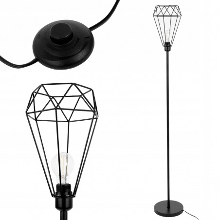 Lampadar Ego Reno Diamond, E27, 173 cm, Negru, 230V, design unic