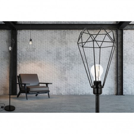 Lampadar Ego Reno Diamond, E27, 173 cm, Negru, 230V, design unic