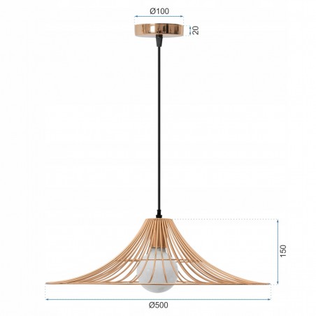 Pendul EGO Loft Round, E27, Auriu, 230V, design unic