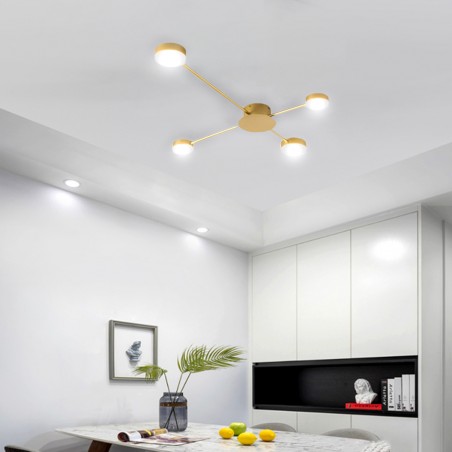 Lustra EGO Pajak Gold, LED, dimabila, telecomanda, 4 socluri, Auriu, 265V, control de la distanta