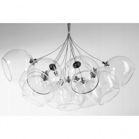 Lustra EGO Kule Balloons, 13 socluri, G4, Crom, transparent, 230V, globuri din sticla