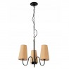 Lustra EGO Chandelier Retro, 3 socluri, E14, Negru/Bej, lampi din plastic