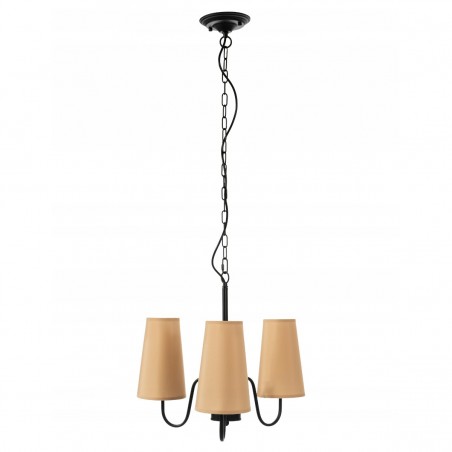 Lustra EGO Chandelier Retro, 3 socluri, E14, Negru/Bej, lampi din plastic