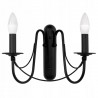 Aplica EGO Candlestick Black, 2 socluri, E14, Negru, 230V, design rustic cu sfesnice