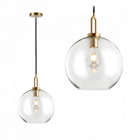 Pendul din sticla, EGO Ball Gold, diametru abajur 25 cm, E27, Auriu, 230V, design unic