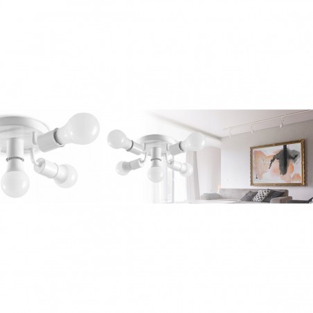 Plafoniera EGO Reflektor Metal Line Round White, 5 socluri, E27, Alb, 230V, suport de tavan reglabil prin rotire