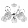 Lustra EGO Crystal Liana Leaf Diamonds Luxury Chrome Metal, 5 socluri, E27, Crom, 230V, sticla cristal