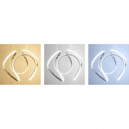 Lustra EGO Ring Irregular, diametru abajur 44.5 cm, LED, 60W, dimabila, telecomanda, Crom, 230V, control de la distanta