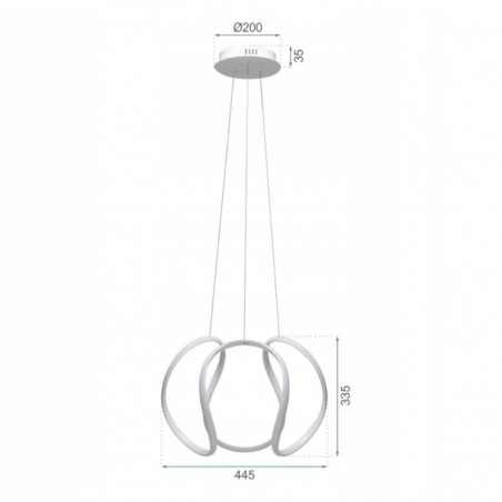 Lustra EGO Ring Irregular, diametru abajur 44.5 cm, LED, 60W, dimabila, telecomanda, Crom, 230V, control de la distanta