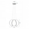 Lustra EGO Ring Irregular, diametru abajur 44.5 cm, LED, 60W, dimabila, telecomanda, Crom, 230V, control de la distanta