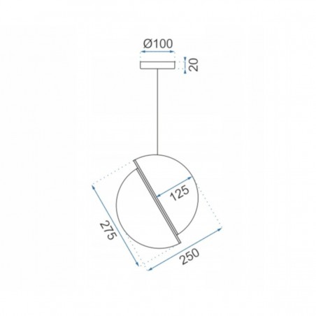 Pendul EGO Kula Section Gold White, E27, Auriu/Alb, 230V, glob acrilic rezistent la impact