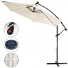 Umbrela cu panou solar, 8 benzi cu Led, 3.3 m, mecanism cu manivela, pentru gradina, plaja, terasa, EGO
