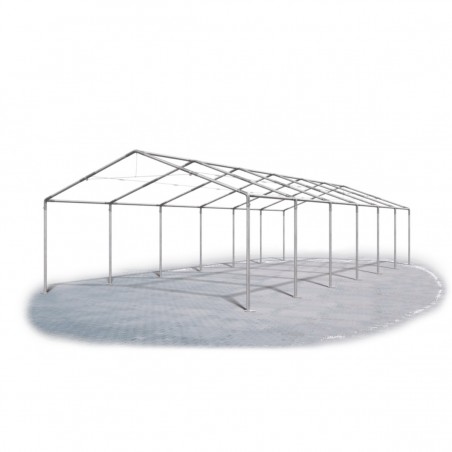 Cort industrial tip hala, magazie depozitare 6x12 m, structura rezistenta profesionala, material PVC 560 g/m2, Alb